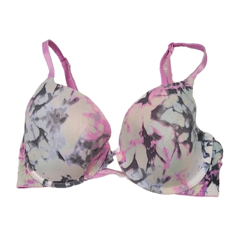 Pink Victorias Secret Size 34D VS Wear Everywhere Tshirt Lightley Lined Bra Grey